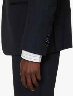 Giorgio Armani Double-breasted Patch-pocket Regular-fit Wool Suit 13 Giorgio Armani Double-breasted Patch-pocket Regular-fit Wool Suit -Falkeis Store R04173390 NAVY ALT05
