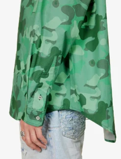 Camouflage-patterned Oversized-fit Cotton Shirt -Falkeis Store R04173410 CAMO ALT04