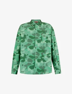 Camouflage-patterned Oversized-fit Cotton Shirt