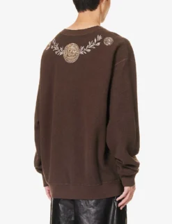 Dolce & Gabbana Coin Logo-print Cotton Sweatshirt -Falkeis Store R04173994 BROWN ALT03
