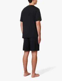 Eberjey Henry Short-sleeved Stretch-jersey Pyjama Set -Falkeis Store R04179588 BLACK ALT02