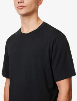 Eberjey Henry Short-sleeved Stretch-jersey Pyjama Set -Falkeis Store R04179588 BLACK ALT03