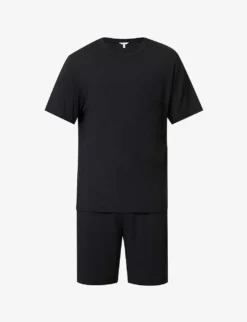 Eberjey Henry Short-sleeved Stretch-jersey Pyjama Set