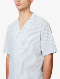 Eberjey Striped V-neck Organic-cotton Short Pyjama Set -Falkeis Store R04179589 NAUTA ALT03