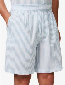 Eberjey Striped V-neck Organic-cotton Short Pyjama Set -Falkeis Store R04179589 NAUTA ALT04