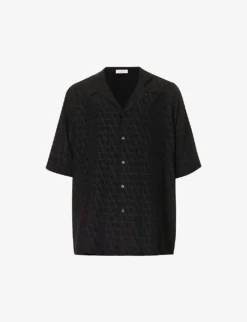 Valentino Logo-embellished Relaxed-fit Silk Shirt