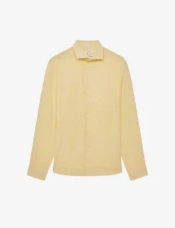 Reiss Ruban Cutaway-collar Regular-fit Linen Shirt