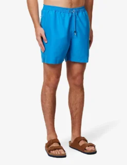 Sunspel Drawstring-waist Mid-rise Recycled-polyester Swim Shorts -Falkeis Store R04181934 TURQUOISE ALT02