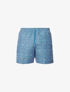 Sunspel Graphic-print Mid-rise Recycled-polyester Swim Shorts