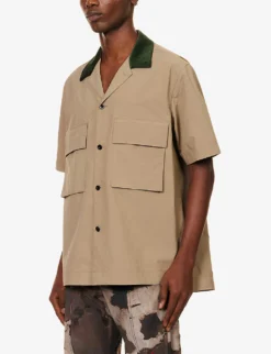 Sacai Taffeta Flap-pocket Boxy-fit Shell Shirt -Falkeis Store R04182042 BEIGE ALT02