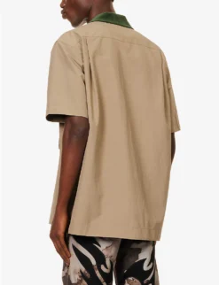 Sacai Taffeta Flap-pocket Boxy-fit Shell Shirt -Falkeis Store R04182042 BEIGE ALT03