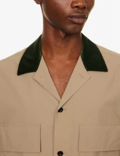 Sacai Taffeta Flap-pocket Boxy-fit Shell Shirt -Falkeis Store R04182042 BEIGE ALT04