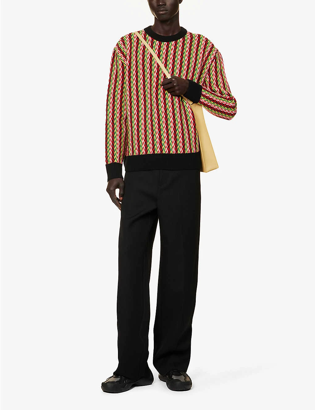 Lanvin Curb Chevron Zigzag-pattern Wool-blend Jumper 2 Lanvin Curb Chevron Zigzag-pattern Wool-blend Jumper - Image 2