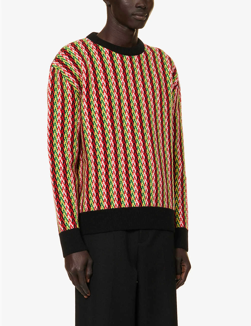 Lanvin Curb Chevron Zigzag-pattern Wool-blend Jumper 3 Lanvin Curb Chevron Zigzag-pattern Wool-blend Jumper - Image 3