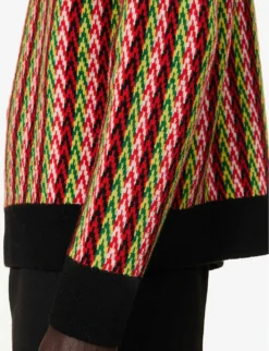 Lanvin Curb Chevron Zigzag-pattern Wool-blend Jumper 9 Lanvin Curb Chevron Zigzag-pattern Wool-blend Jumper -Falkeis Store R04182735 GREENMULTICOLOUR ALT04
