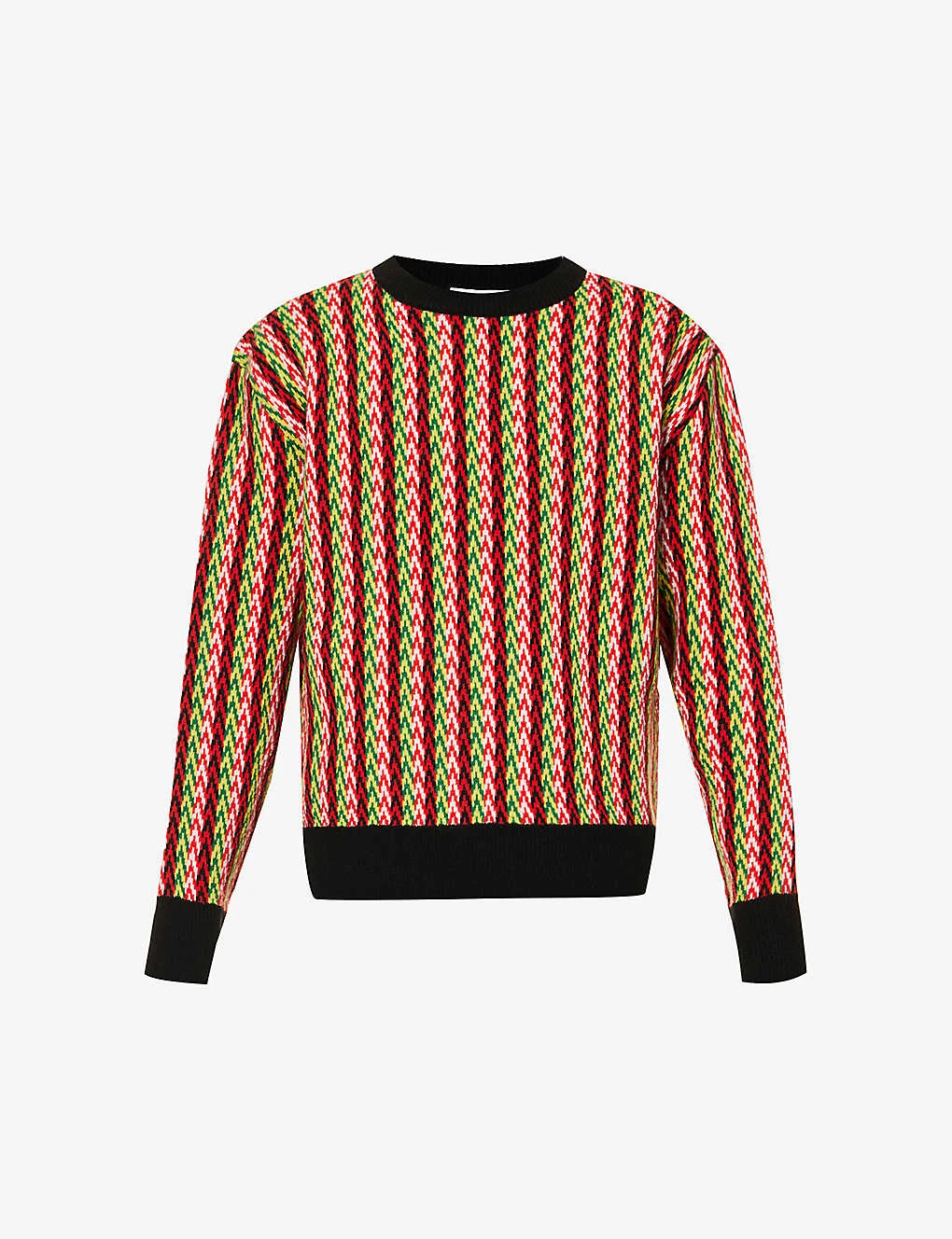 Lanvin Curb Chevron Zigzag-pattern Wool-blend Jumper 1 Lanvin Curb Chevron Zigzag-pattern Wool-blend Jumper