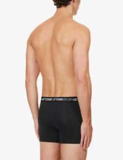 Nike Pack Of Three Logo-waistband Stretch Recycled-polyester Trunks -Falkeis Store R04183377 GREYANTHRACITEBLACK ALT02