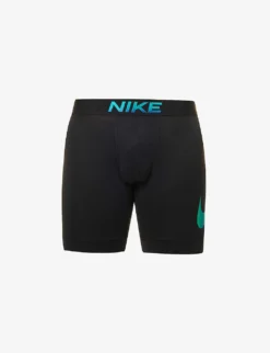 Nike Logo-waistband Stretch Recycled-polyester Trunks
