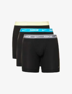 Nike Pack Of Three Logo-waistband Stretch-cotton Boxers