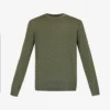 Emporio Armani Brand-embroidered Ribbed-trim Wool-knit Jumper