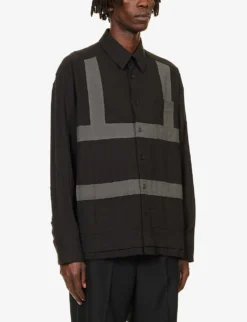 Harness Straight-point Collar Cotton Shirt 8 Harness Straight-point Collar Cotton Shirt -Falkeis Store R04185202 BLACKDARKGREY ALT02