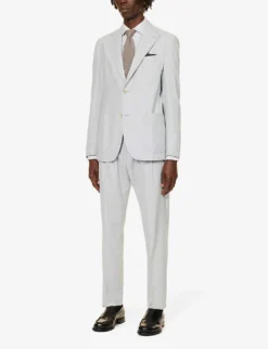 ELEVENTY Striped Drawstring-waistband Regular-fit Wool Suit -Falkeis Store R04187217 LIGHTBLUE ALT02