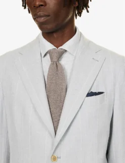 ELEVENTY Striped Drawstring-waistband Regular-fit Wool Suit -Falkeis Store R04187217 LIGHTBLUE ALT04