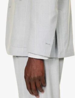 ELEVENTY Striped Drawstring-waistband Regular-fit Wool Suit -Falkeis Store R04187217 LIGHTBLUE ALT05