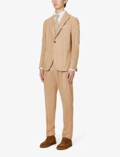 ELEVENTY Regular-fit Drawstring-waistband Wool Suit -Falkeis Store R04187218 CAMEL ALT02