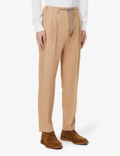 ELEVENTY Regular-fit Drawstring-waistband Wool Suit -Falkeis Store R04187218 CAMEL ALT03