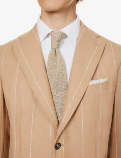 ELEVENTY Regular-fit Drawstring-waistband Wool Suit -Falkeis Store R04187218 CAMEL ALT05