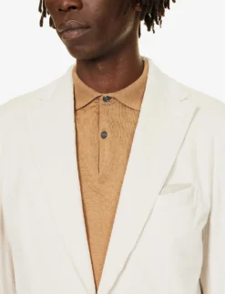 ELEVENTY Notched-lapel Drawstring-waistband Regular-fit Cotton-blend Suit -Falkeis Store R04187220 WHITE ALT04