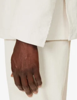 ELEVENTY Notched-lapel Drawstring-waistband Regular-fit Cotton-blend Suit -Falkeis Store R04187220 WHITE ALT05