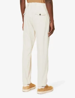 ELEVENTY Notched-lapel Drawstring-waistband Regular-fit Cotton-blend Suit -Falkeis Store R04187220 WHITE ALT07