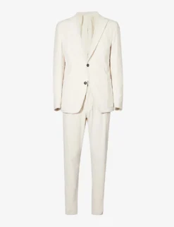 ELEVENTY Notched-lapel Drawstring-waistband Regular-fit Cotton-blend Suit