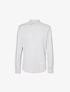 ELEVENTY Spread-collar Curved-hem Cotton Shirt