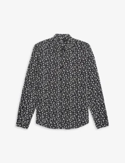 THE KOOPLES Floral-print Straight-fit Woven Shirt