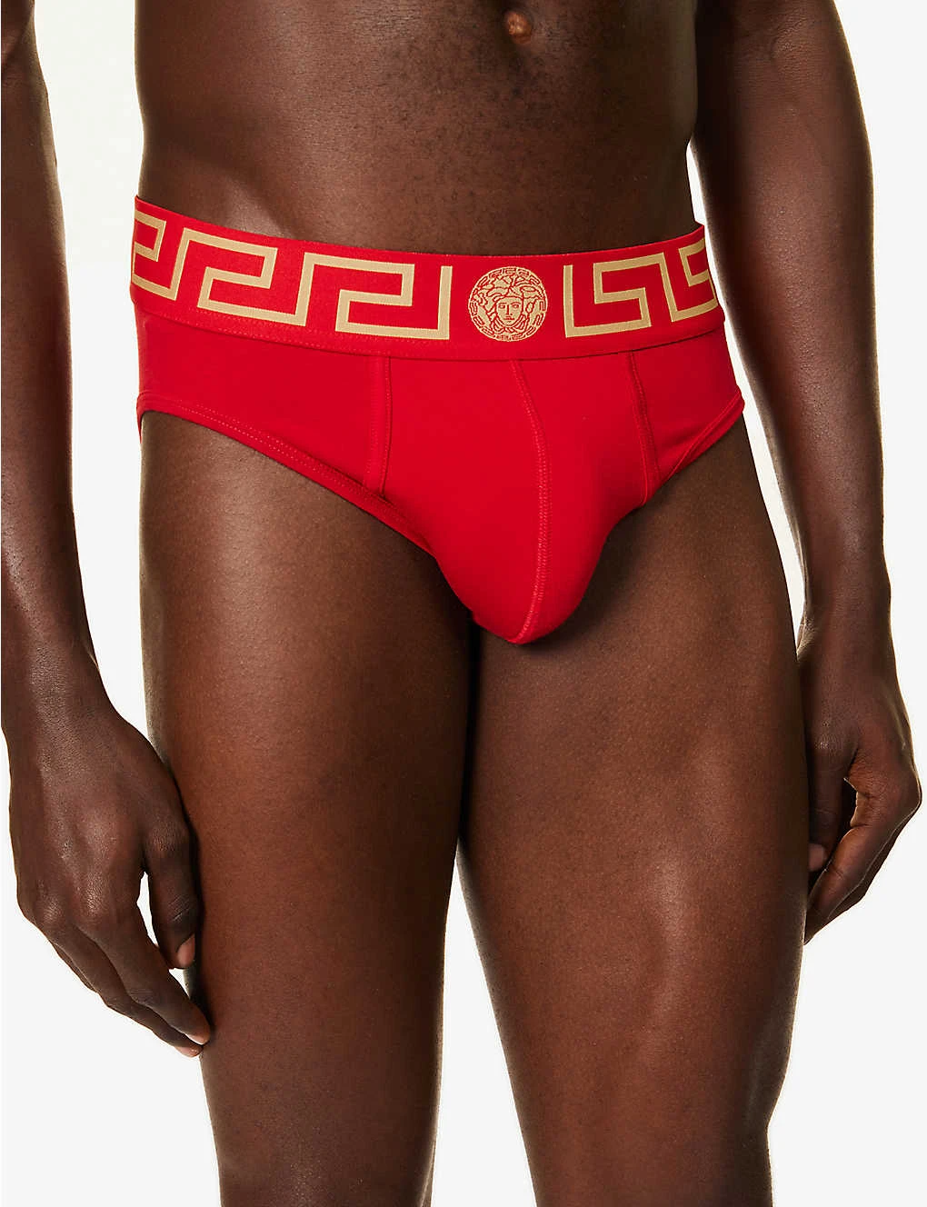 Versace Logo-waistband Low-rise Stretch-cotton Briefs 4 Versace Logo-waistband Low-rise Stretch-cotton Briefs - Image 4