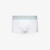 Versace Logo-waistband Low-rise Stretch-cotton Trunks