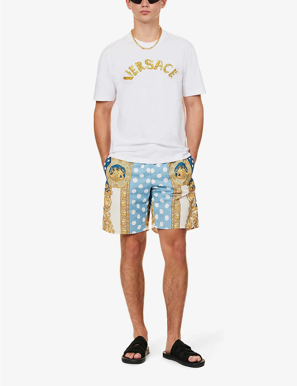 Versace Graphic-print Slip-pocket Regular-fit Swim Shorts 2 Versace Graphic-print Slip-pocket Regular-fit Swim Shorts - Image 2