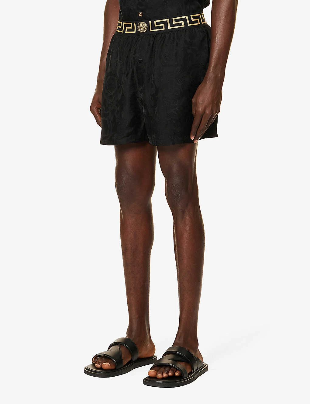 Versace Greca Barocco-print Satin Pyjama Shorts 3 Versace Greca Barocco-print Satin Pyjama Shorts - Image 3