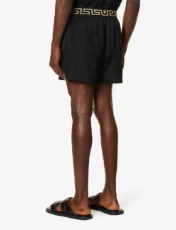 Versace Greca Barocco-print Satin Pyjama Shorts 8 Versace Greca Barocco-print Satin Pyjama Shorts -Falkeis Store R04188869 BLACKGREY ALT03