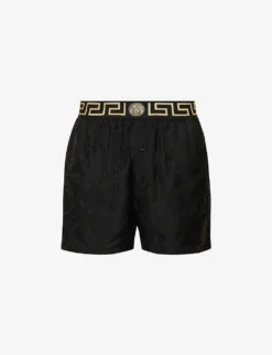 Versace Greca Barocco-print Satin Pyjama Shorts