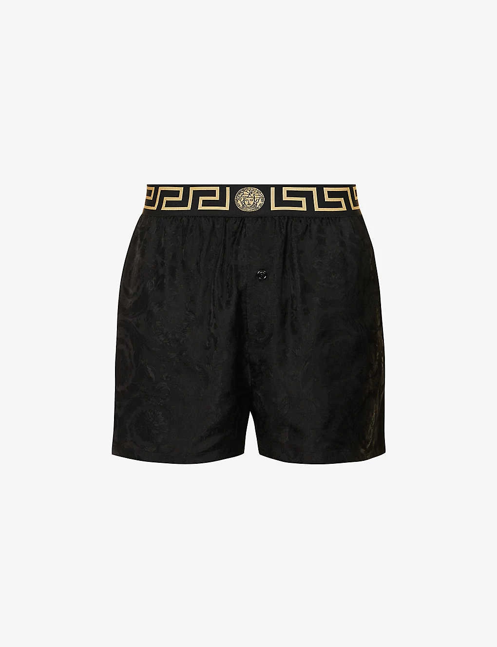 Versace Greca Barocco-print Satin Pyjama Shorts 1 Versace Greca Barocco-print Satin Pyjama Shorts