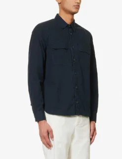 Lens-pocket Button-down Cotton-poplin Shirt -Falkeis Store R04189376 TOTALECLIPSE ALT02