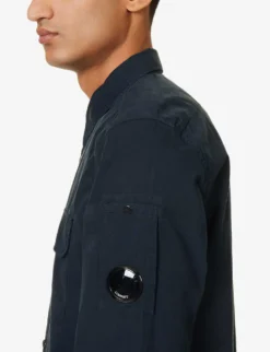 Lens-pocket Button-down Cotton-poplin Shirt -Falkeis Store R04189376 TOTALECLIPSE ALT04
