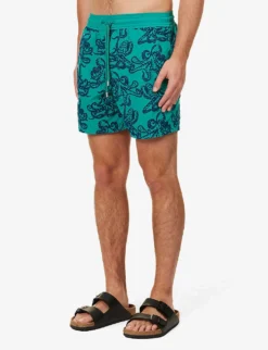 Vilebrequin Graphic-pattern Slip-pocket Recycled-polyamide Swim Shorts -Falkeis Store R04193704 EMERAUDE ALT02