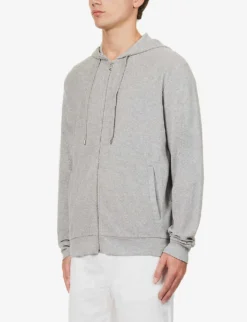 Sunspel Ribbed-trim Slip-pocket Cotton-towelling Hoody 7 Sunspel Ribbed-trim Slip-pocket Cotton-towelling Hoody -Falkeis Store R04194506 GREYMELANGE ALT02