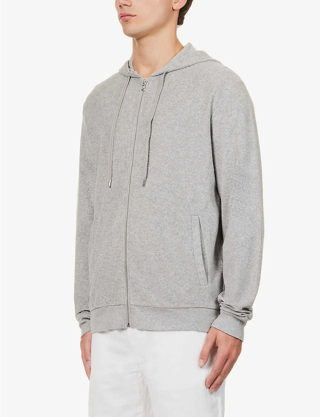 Sunspel Ribbed-trim Slip-pocket Cotton-towelling Hoody 3 Sunspel Ribbed-trim Slip-pocket Cotton-towelling Hoody - Image 3