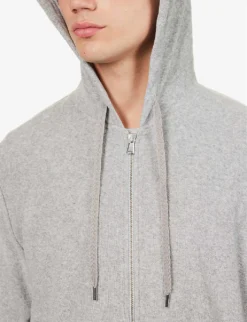 Sunspel Ribbed-trim Slip-pocket Cotton-towelling Hoody 9 Sunspel Ribbed-trim Slip-pocket Cotton-towelling Hoody -Falkeis Store R04194506 GREYMELANGE ALT04